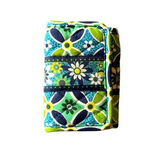 **Vera Bradley Green/Blue Trifold Wallet**